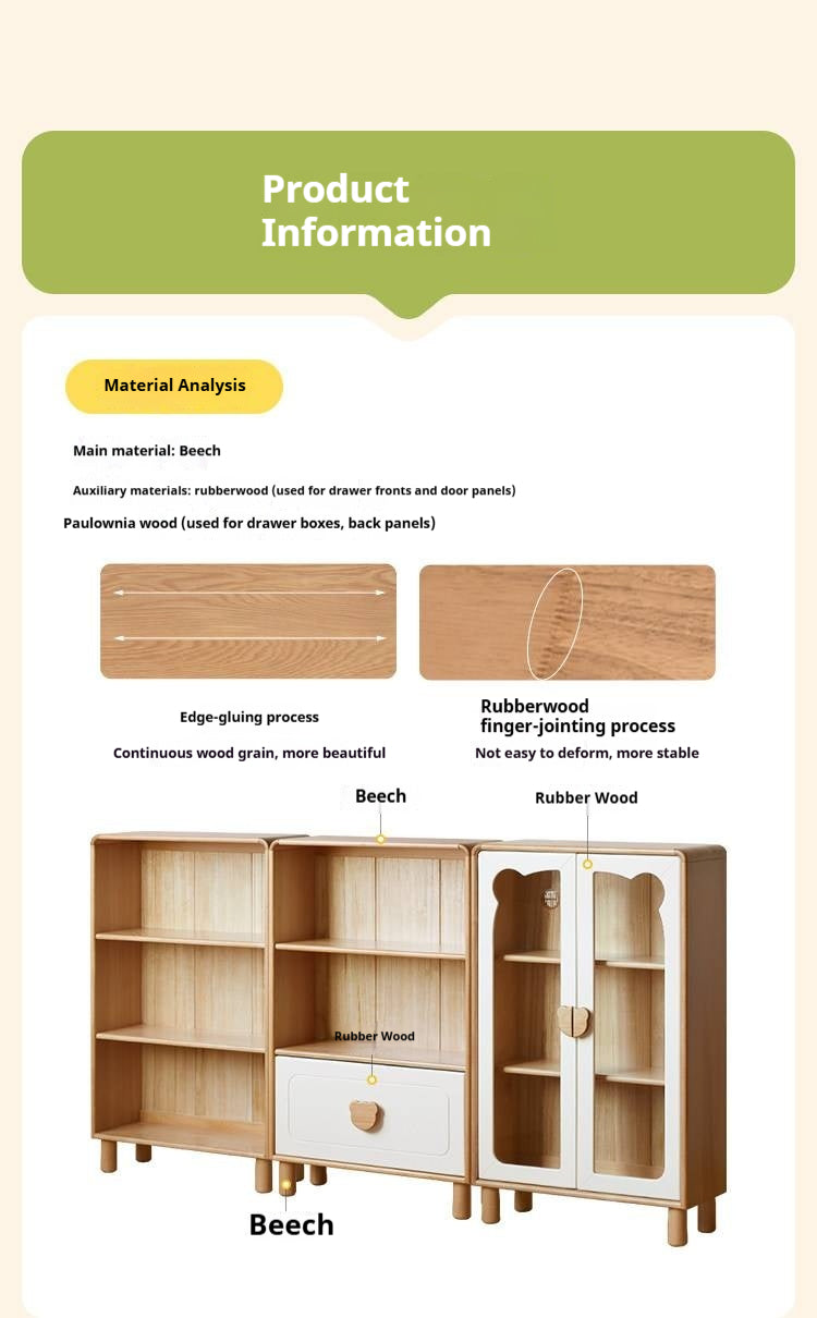 Beech Solid Wood Children's Bookshelf