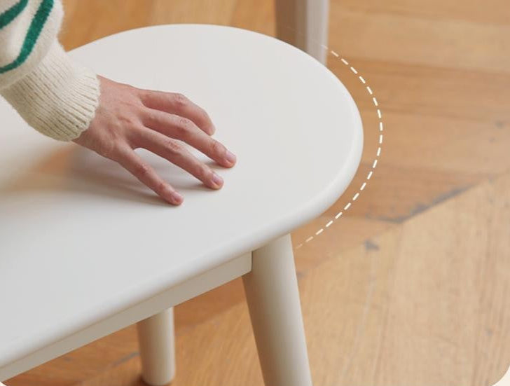 Solid Rubberwood French Cream Style Long Bench