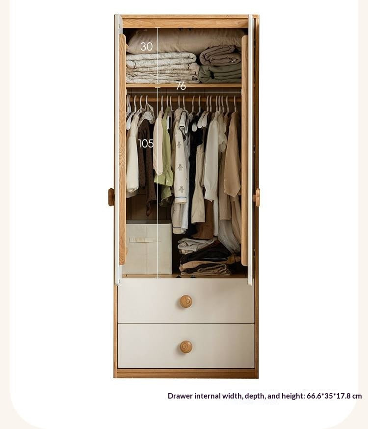 Oak Solid Wood Kids Wardrobe Combination
