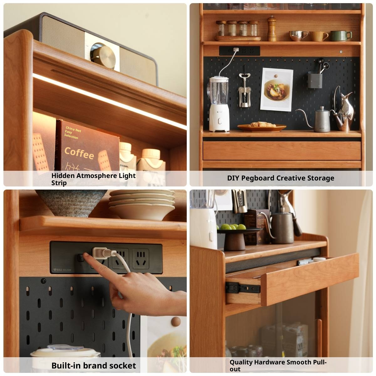 Cherry Solid Wood Ultra-thin Sideboard