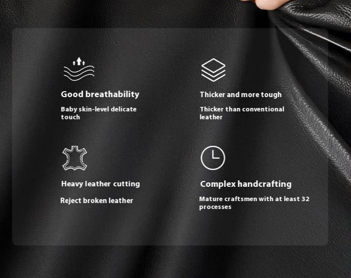 Genuine Leather Sofa Italian Light Luxury Tofu Block Sofa