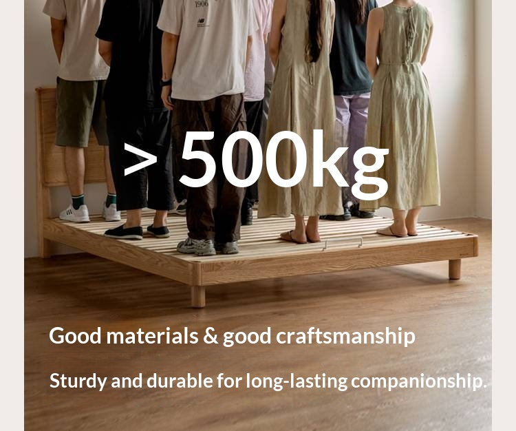 Oak Solid Wood Bed Modern Minimalist Large Bed