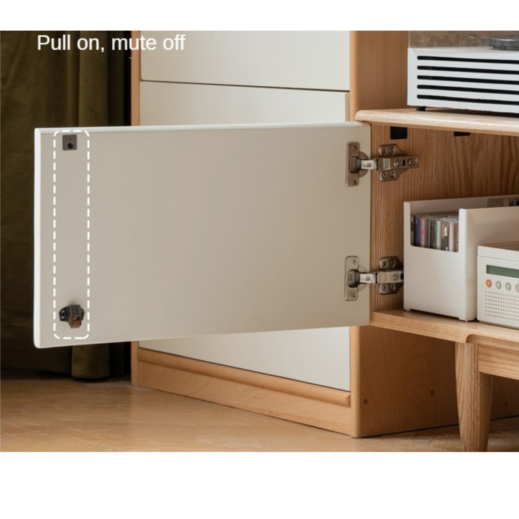 Oak Solid Wood Modern Storage TV Cabinet.