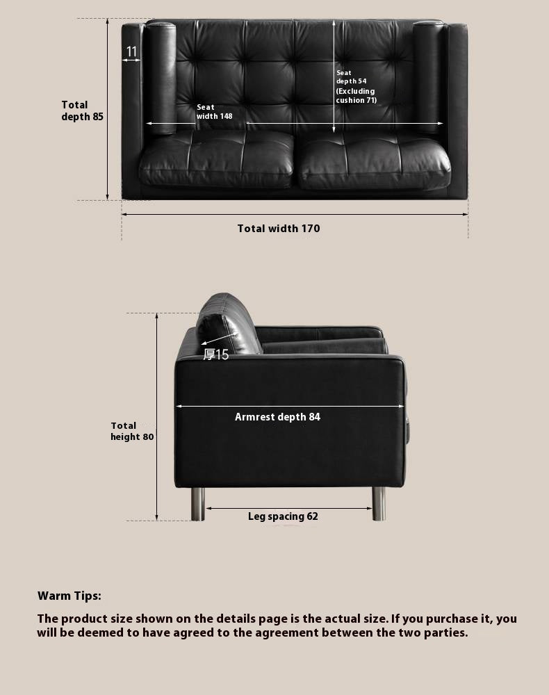 Genuine Leather Italian Luxury Sofa