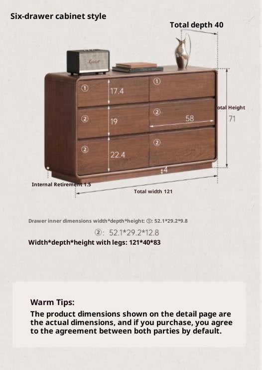 Sandalwood Solid Wood Modern Chest of Drawers