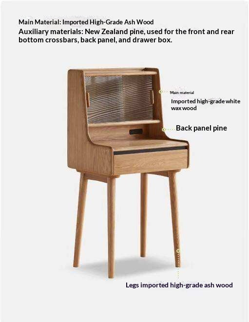 Ash Solid Wood Lighted Vanity Table.