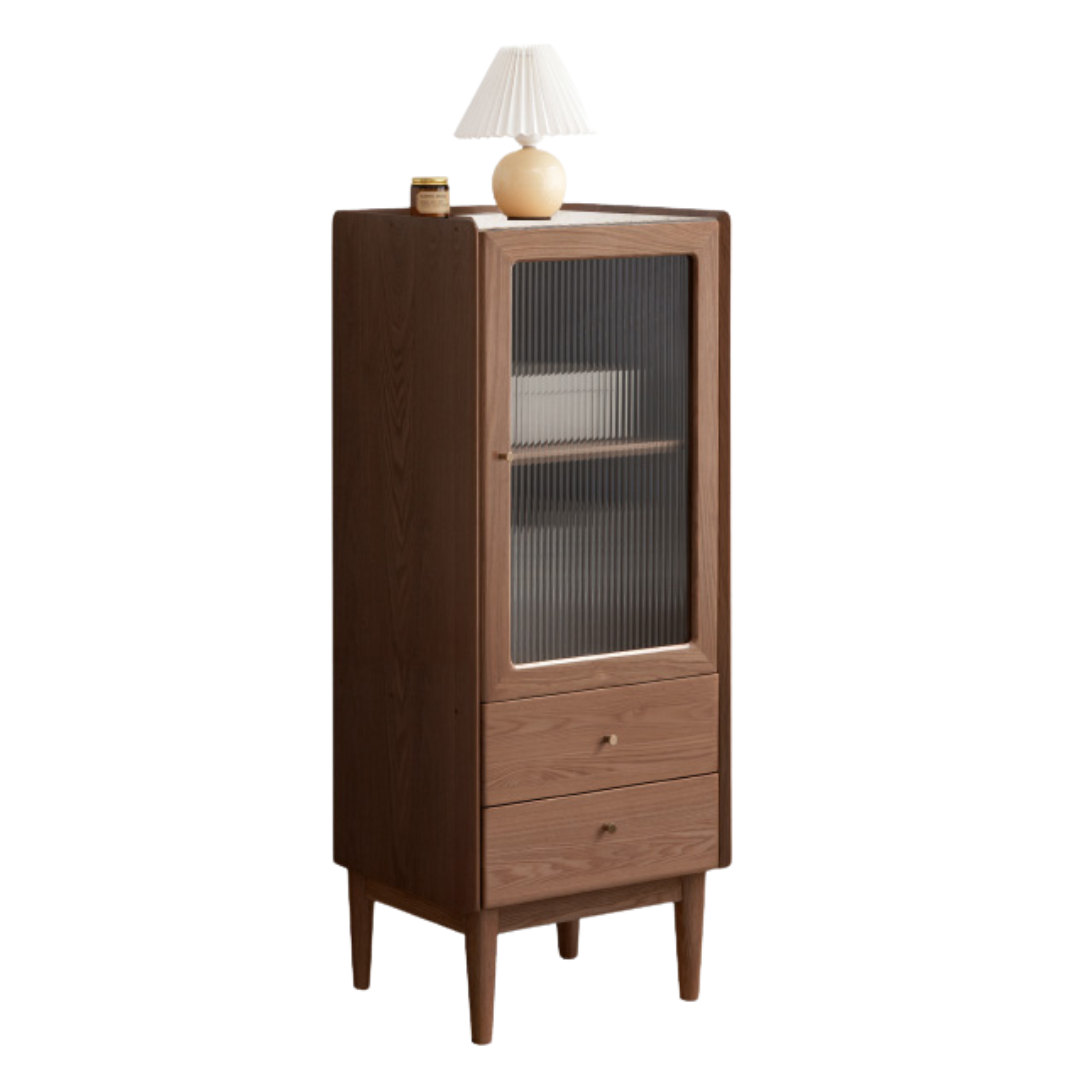 Ash Solid Wood Narrow Side Cabinet.