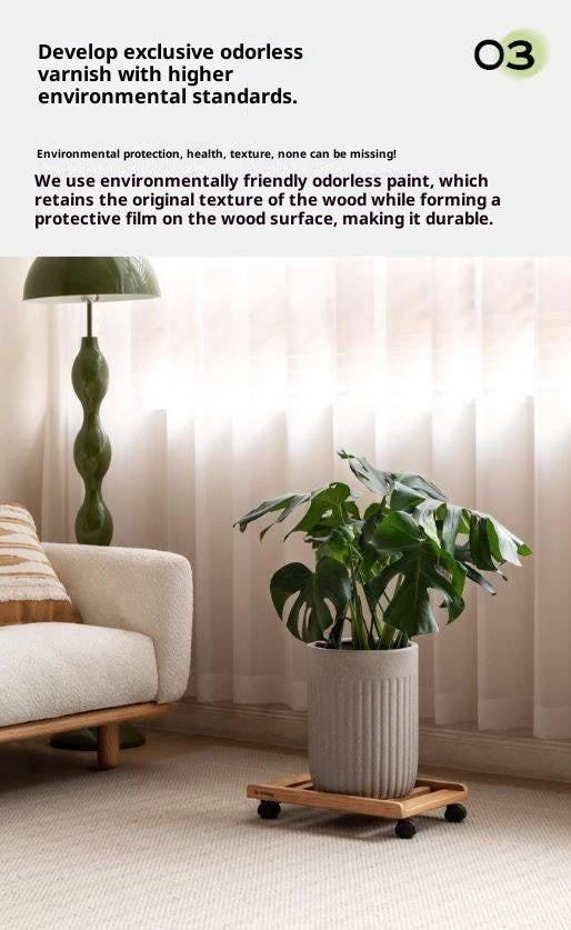 Solid RubberWood, Oak Solid Wood Mobile Computer Host Base Tray