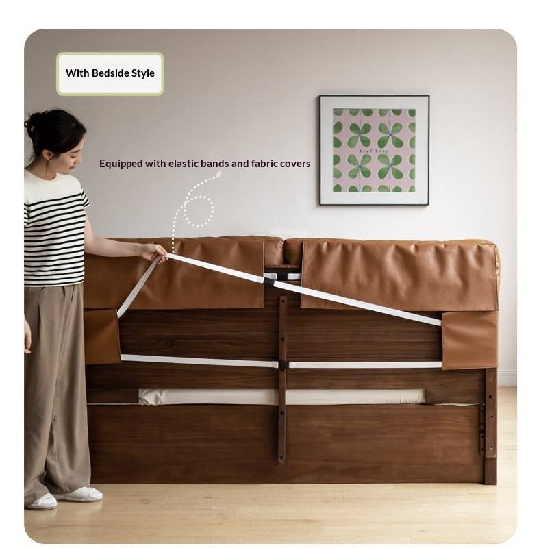 Soft Leather Headboard with Large Cushioned Backrest