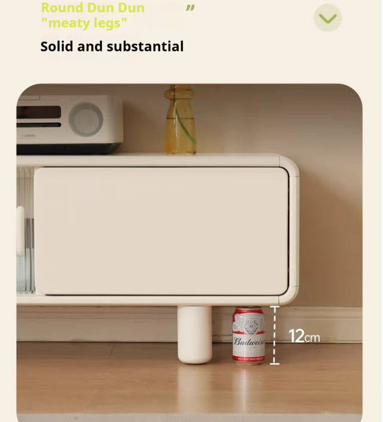 Solid RubberWood Storage White TV Cabinet.