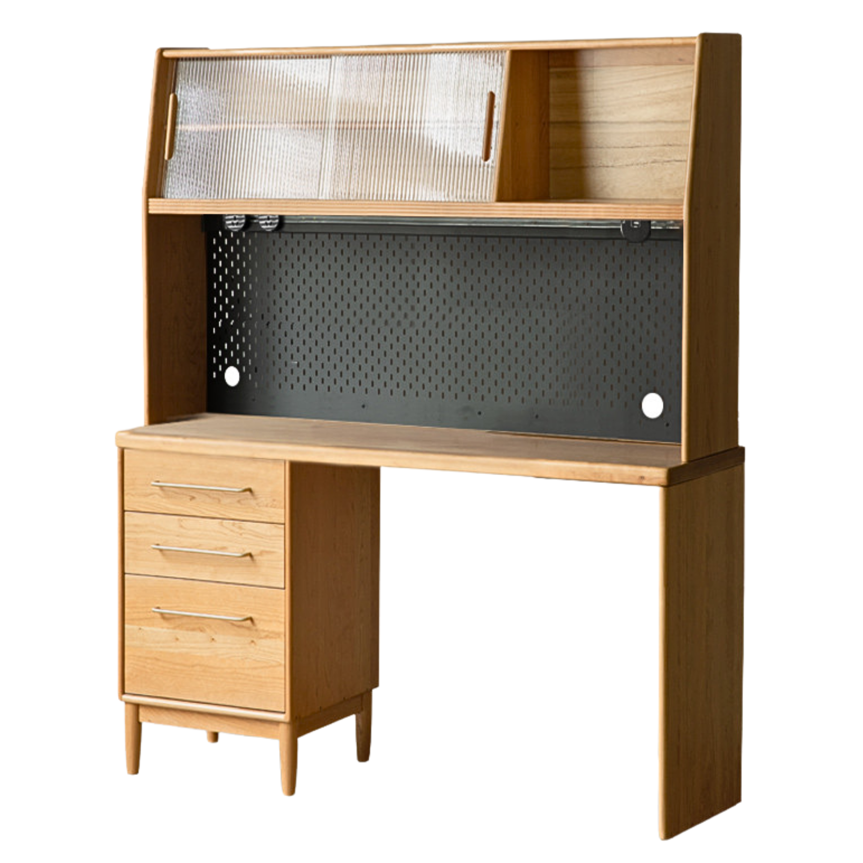 Cherry, Oak Solid Wood, Solid RubberWood Japanese Style Buffet Cabinet