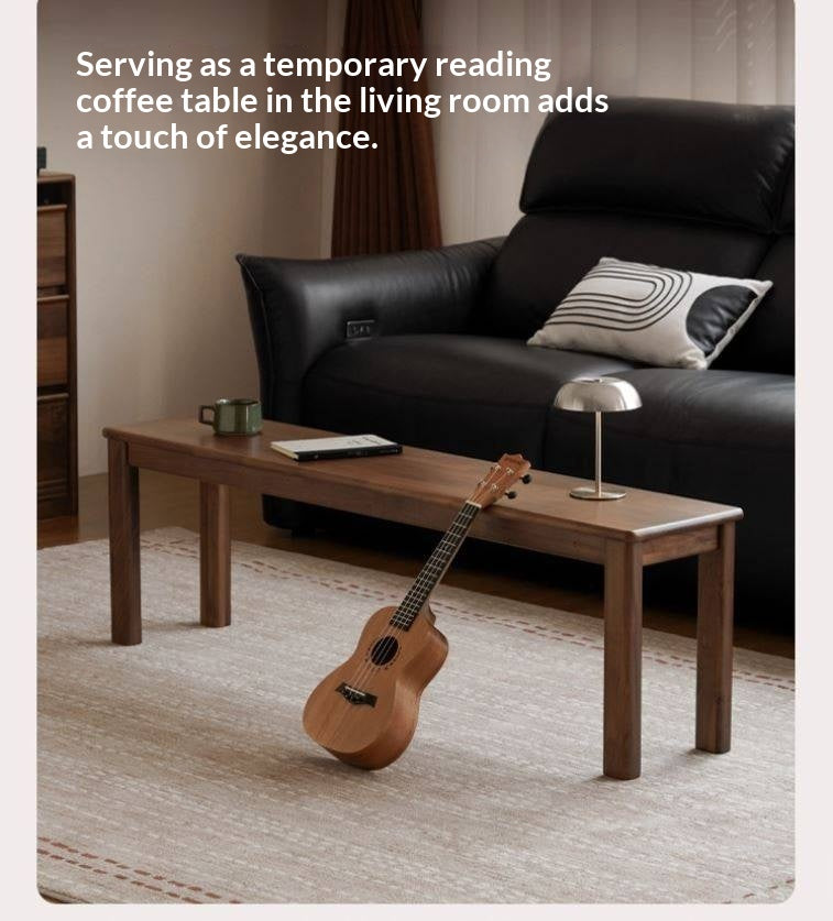 Black Walnut, Oak, Sandalwood, Ash Solid Wood, Solid RubberWood Nordic Long Bench