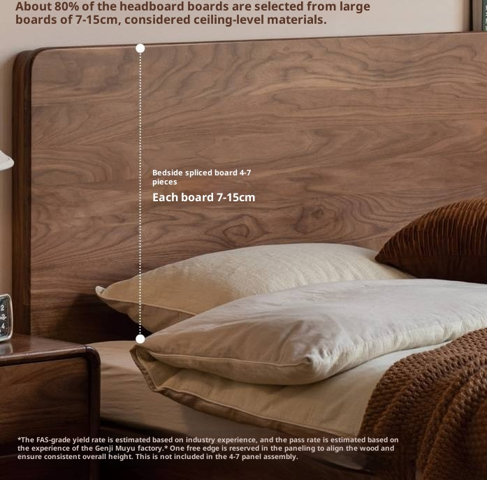 Black Walnut Solid Wood Modern Minimalist Bed