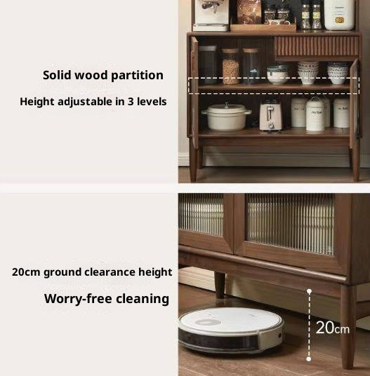 Black Walnut, Oak, South American Walnut Light Luxury Tableside Cabinet