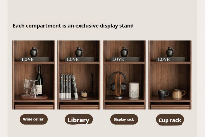 Sandalwood Solid Wood Combination Bookshelf
