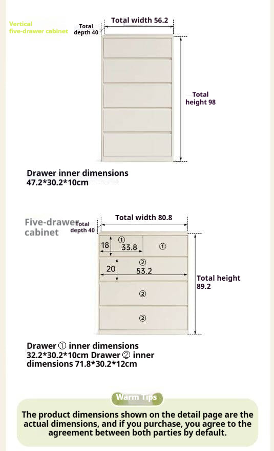 Solid Rubberwood Cream Style Chest of Drawers