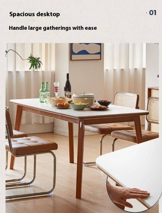 Tulipwood Solid Wood Rock Plate Dining Table