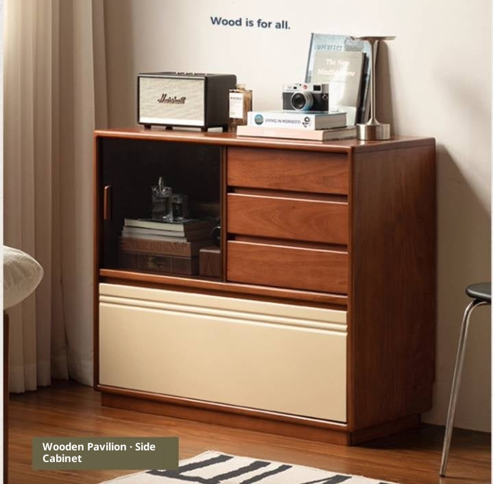 Tulipwood Solid Wood Antique Style Storage Cabinet