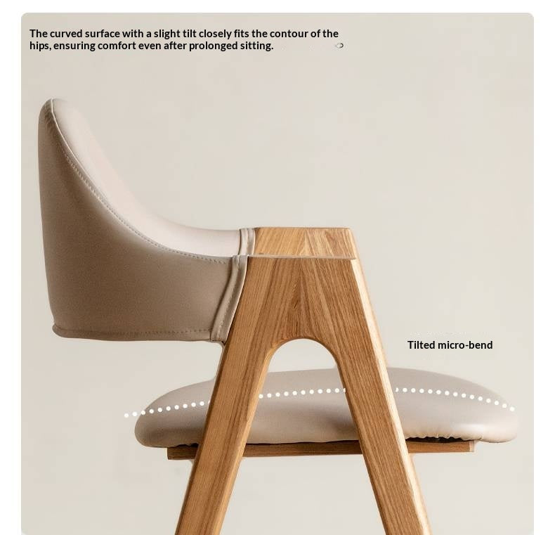 Black Walnut, Oak, Solid Rubberwood Chair with Soft Fabric/Leather Back