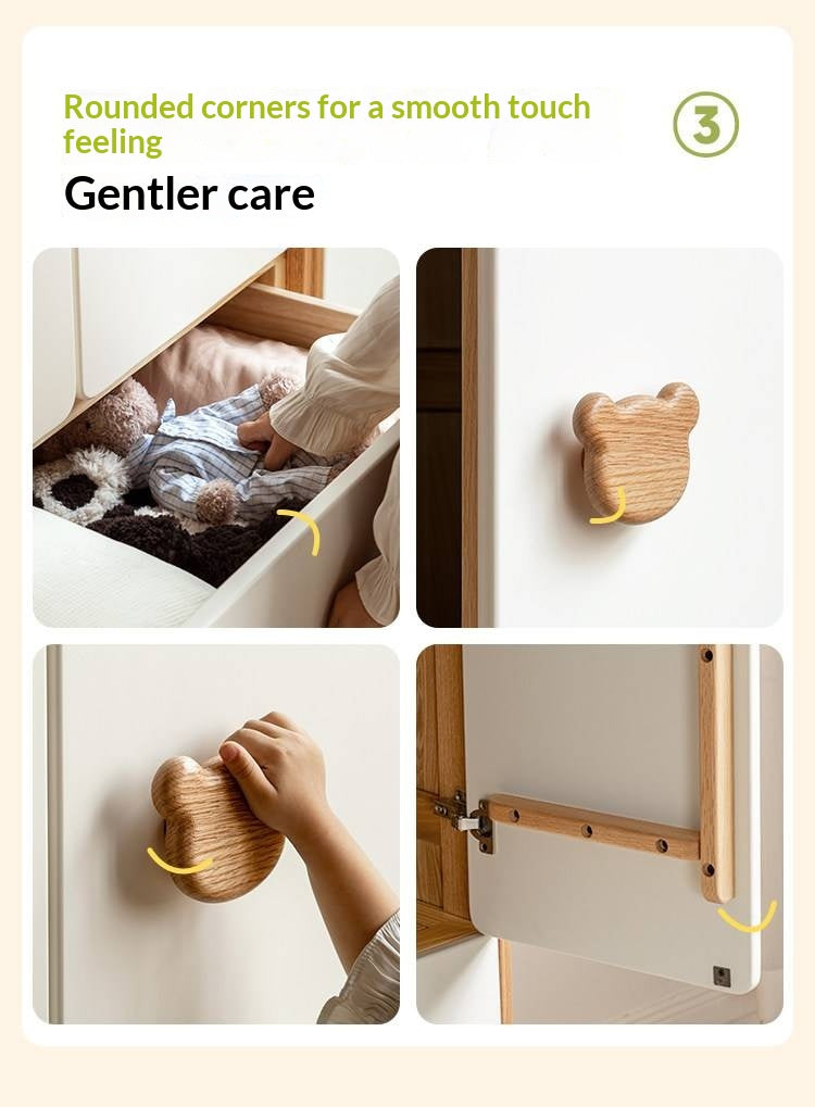 Oak Solid Wood Kids Wardrobe Combination
