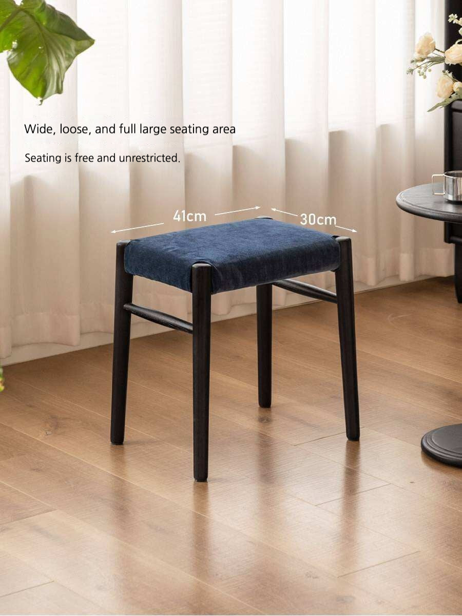 Oak Solid Wood Retro Makeup Stool