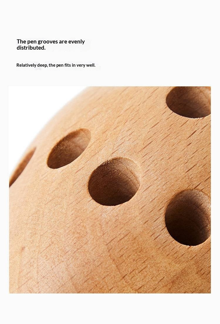 Beech Solid Wood Hedgehog Nordic Animal Pen Holder