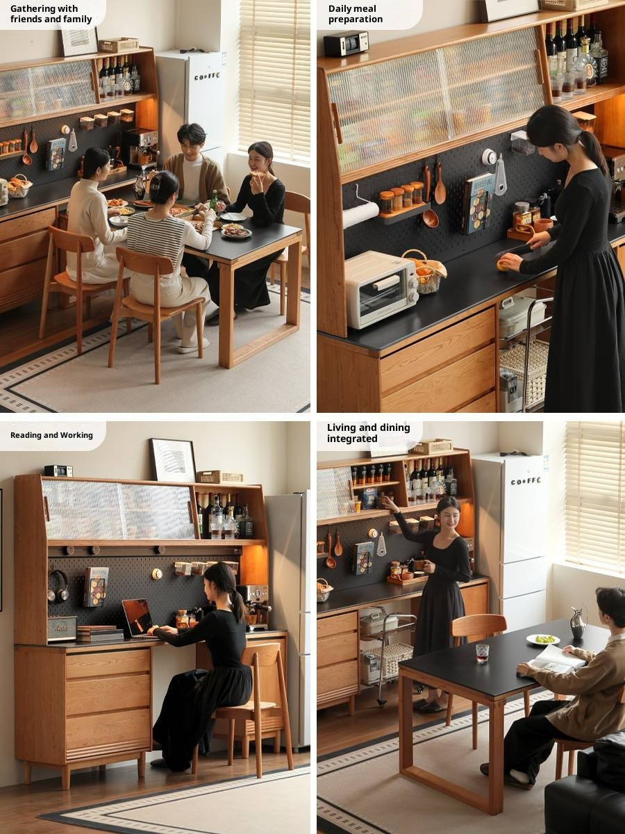 Cherry Solid Wood Rock Plate Sideboard