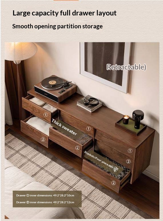 Black Walnut Solid Wood Vintage Style Chest of Drawers