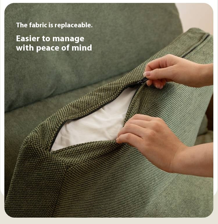 Oak Solid Wood Fabric Sofa, Couch with High Back Cushions, Durable Pet-Friendly Upholstery