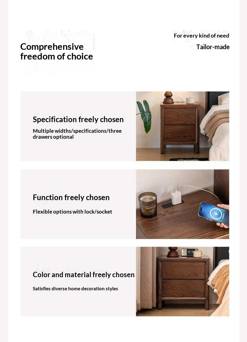 Oak Solid Wood Nordic Nightstand