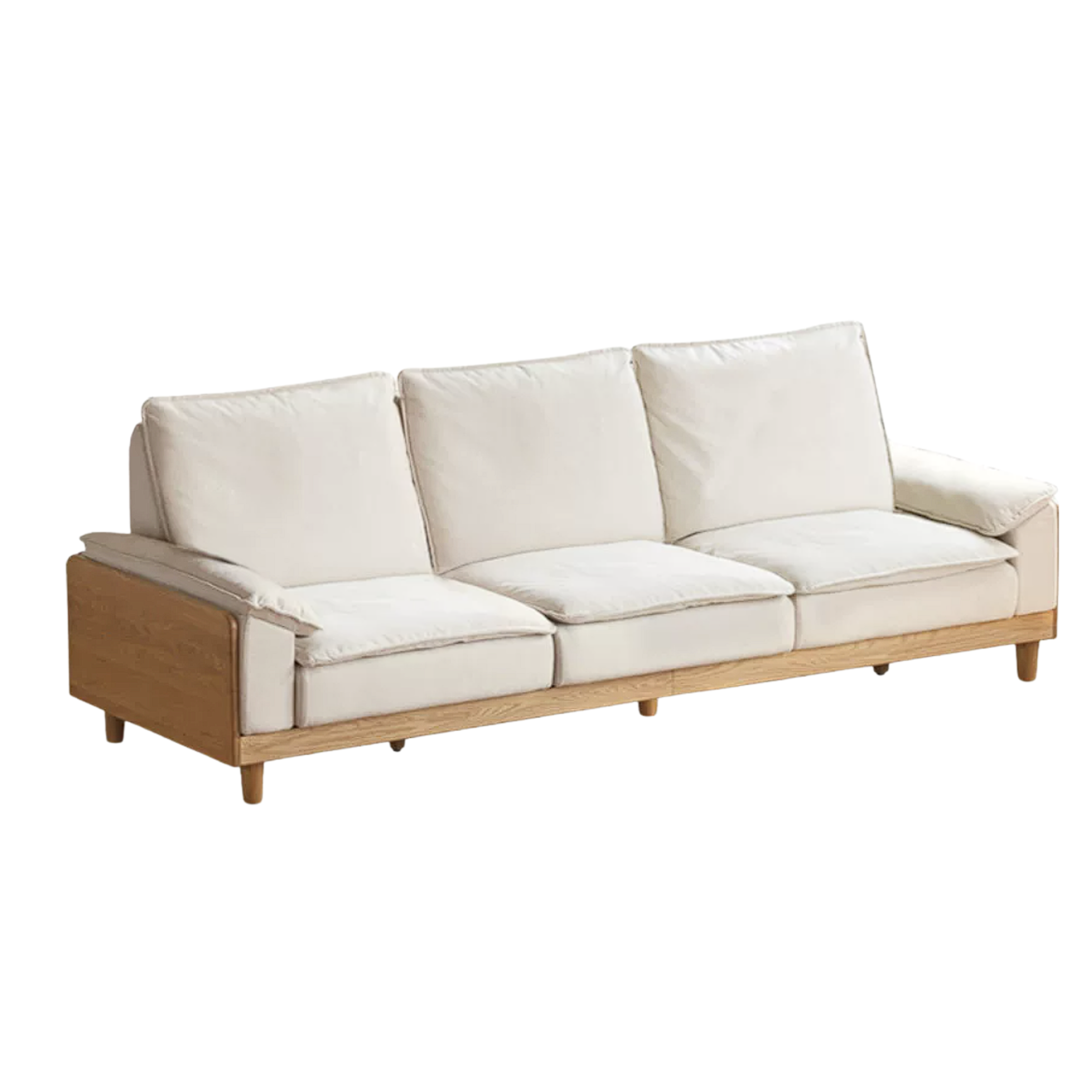 Red Oak, White Oak, Ash Solid Wood Linen Track Arm Sofa