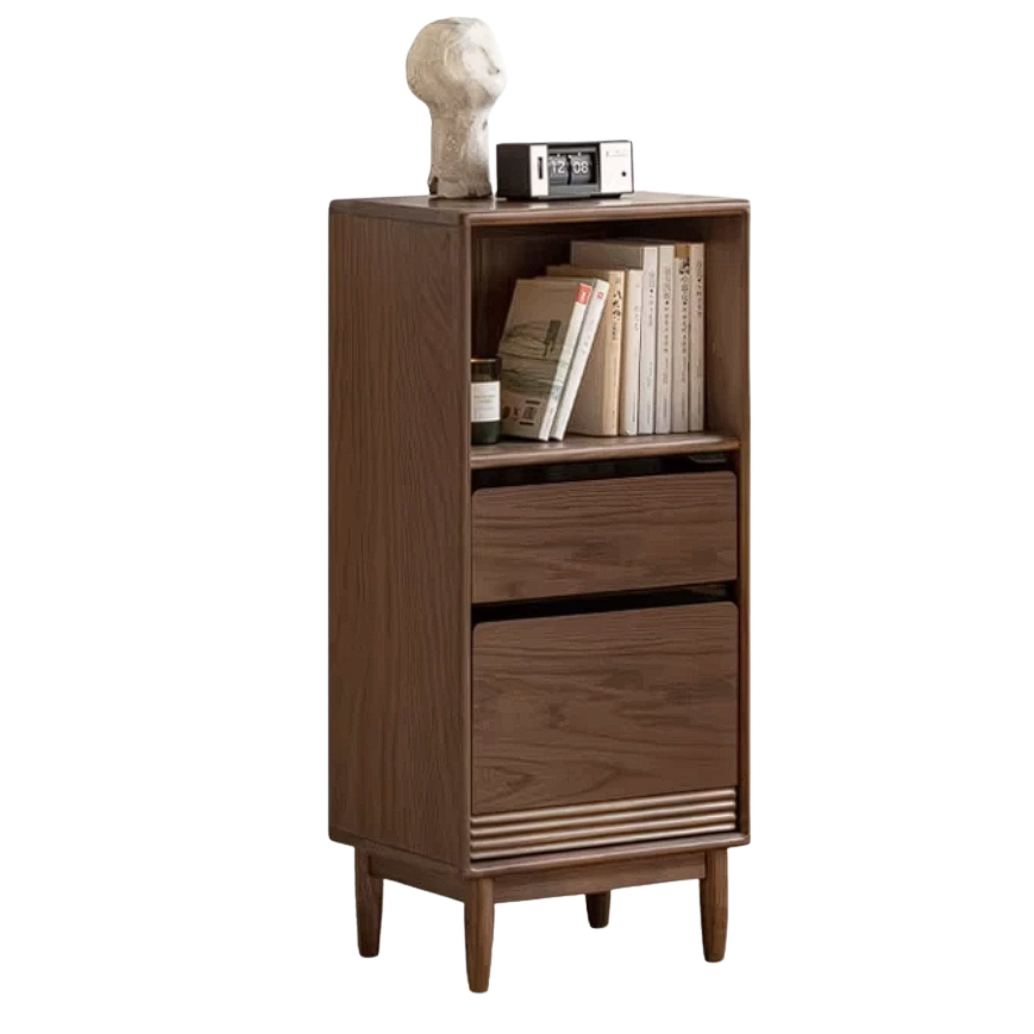 Black Walnut, Golden Rosewood, Oak, Ash, Cherry Solid Wood Side Cabinet with Minimalist TV Stand Storage Design