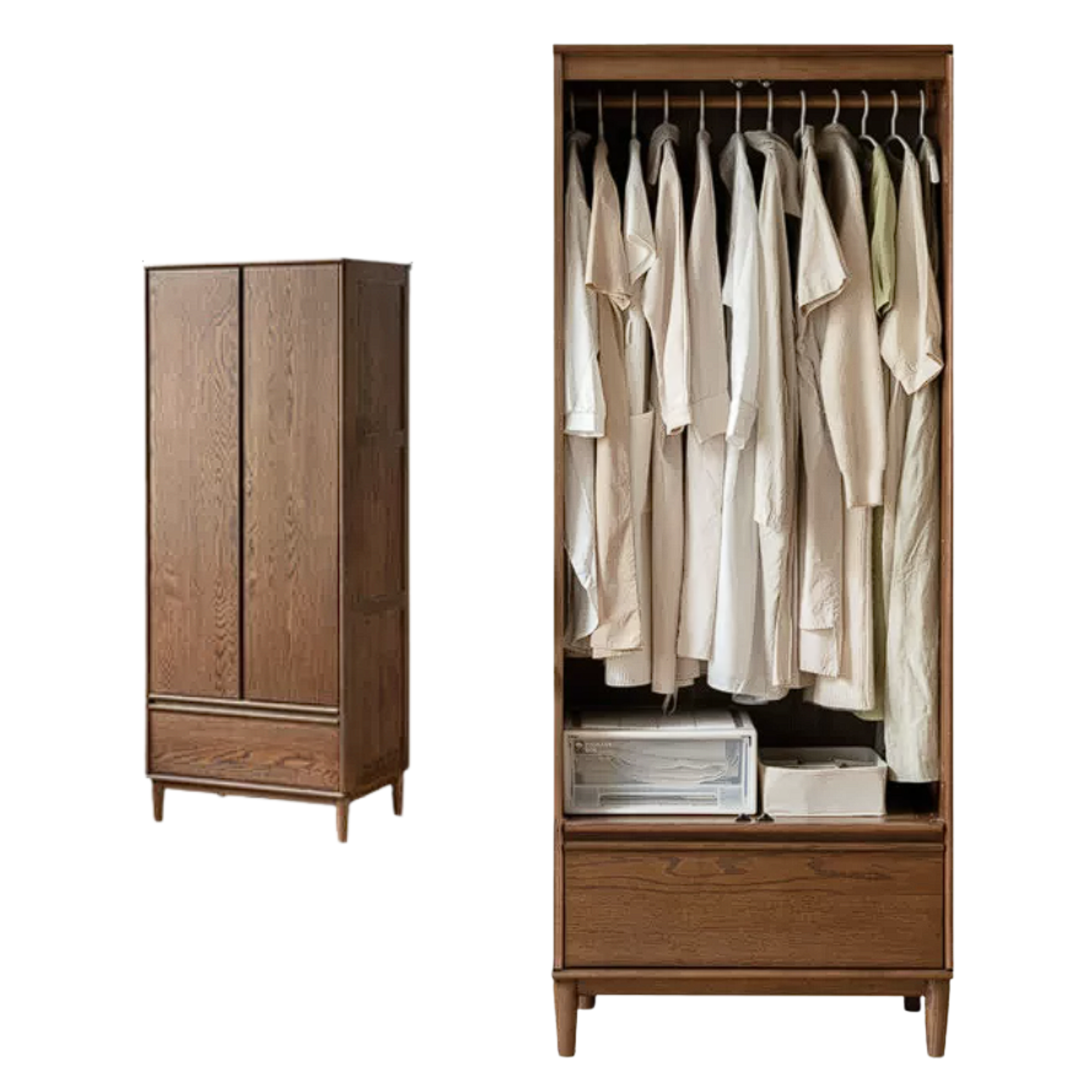 Oak Solid Wood Modern Wardrobe