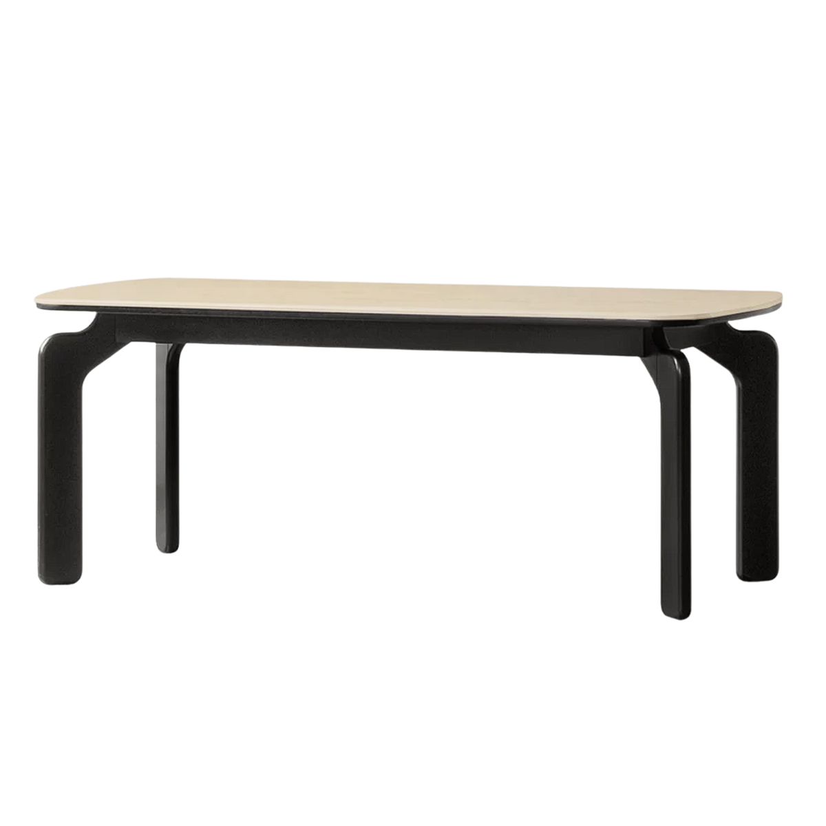 Solid Rubberwood Dining Table with Curved Splayed Legs
