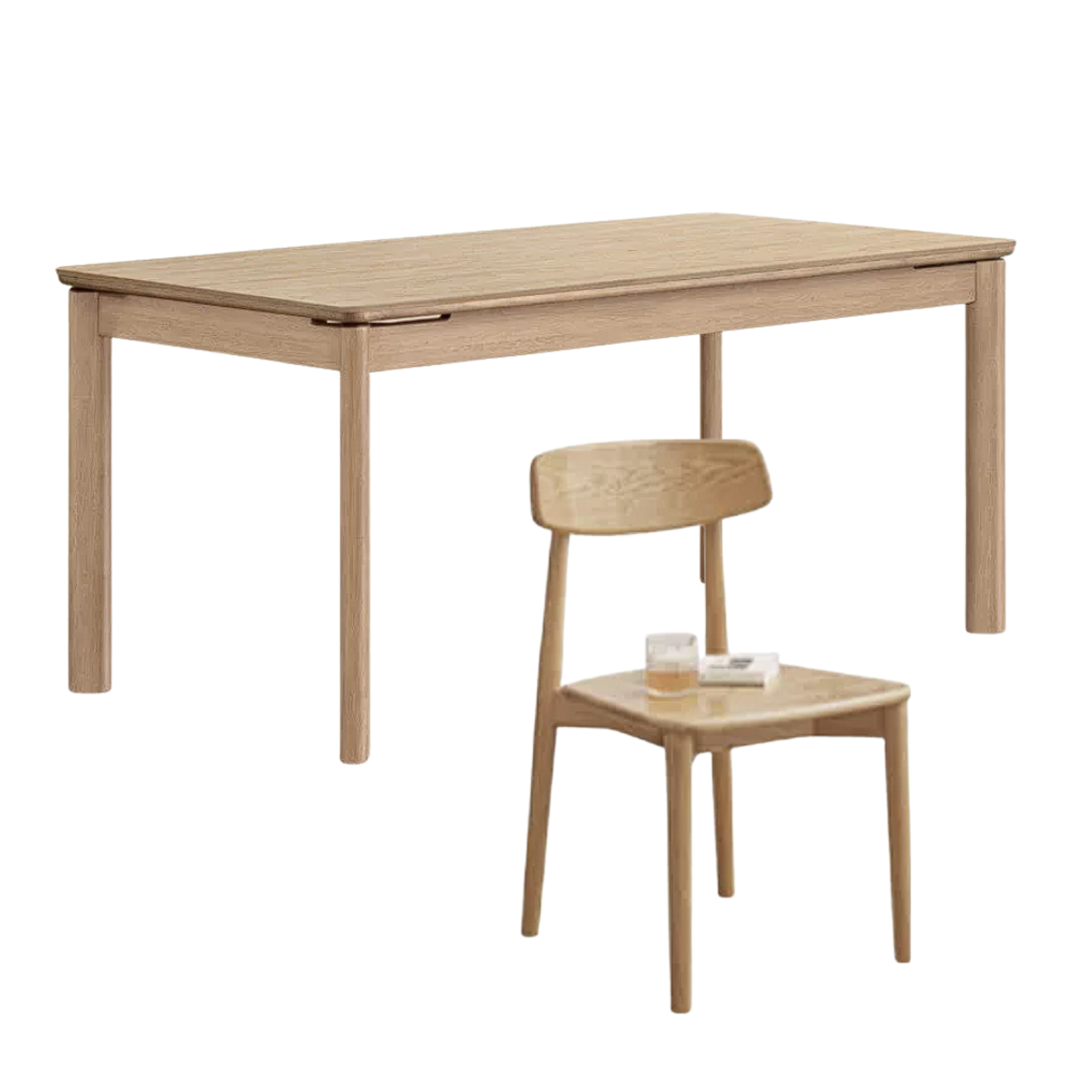 Ash, Oak Solid Wood Modern Minimalist Style Slab Dining Table