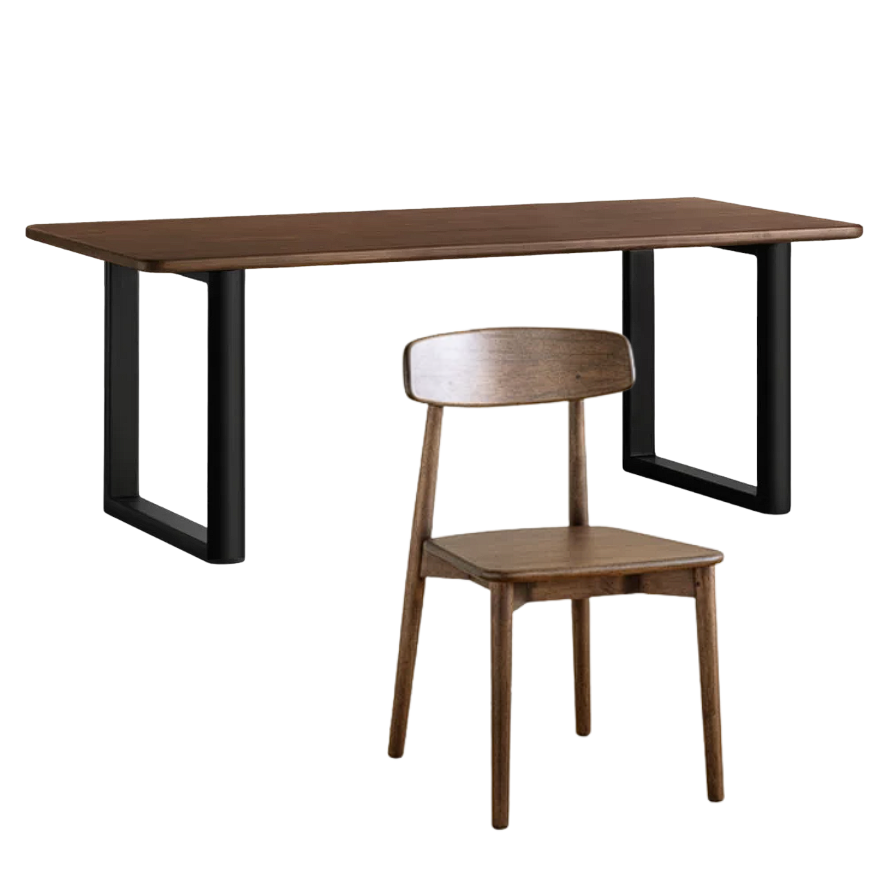 Black Walnut, Sandalwood Solid Wood Italian Light Luxury Dining Table