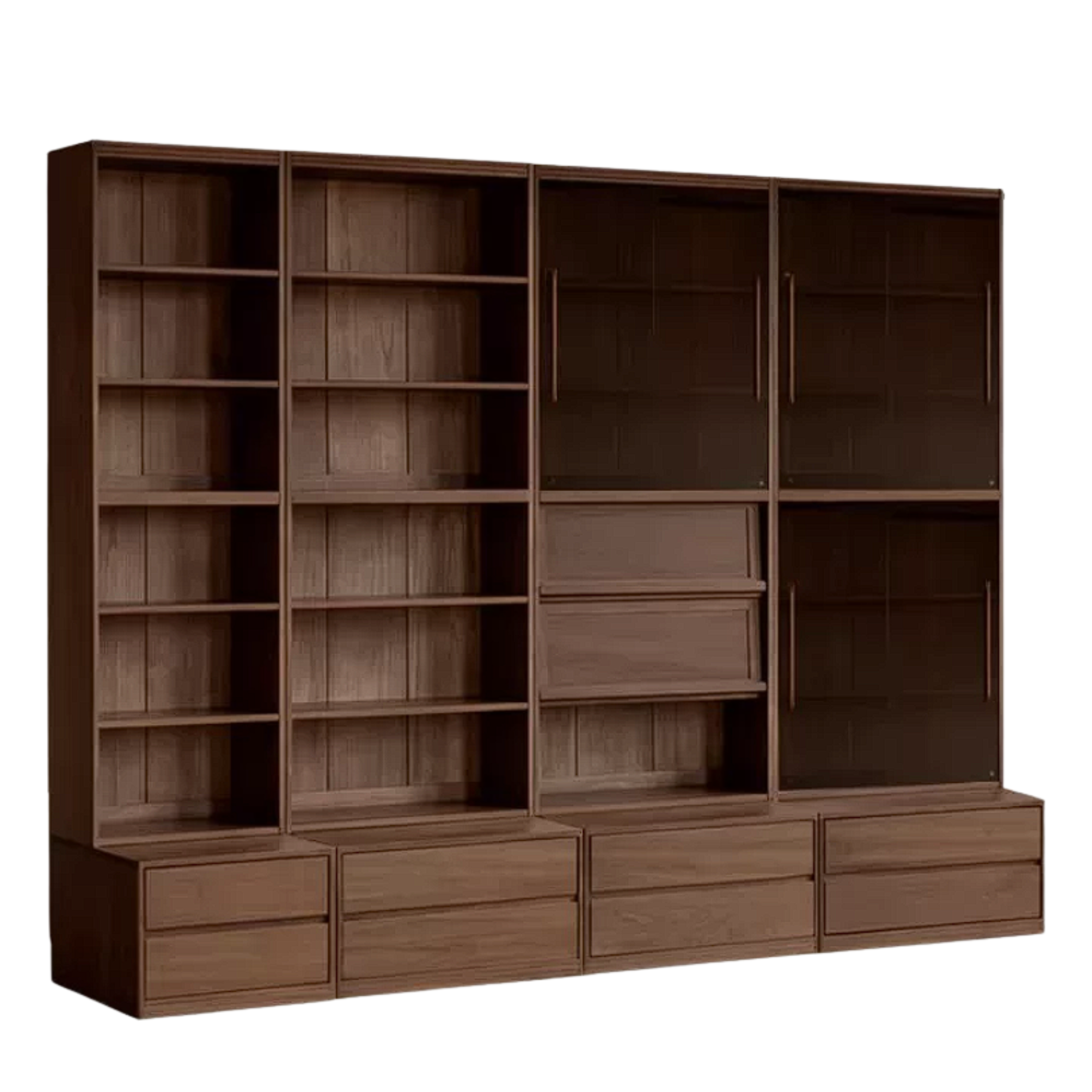 Sandalwood, Oak, Ash Solid Wood Combination Bookcase
