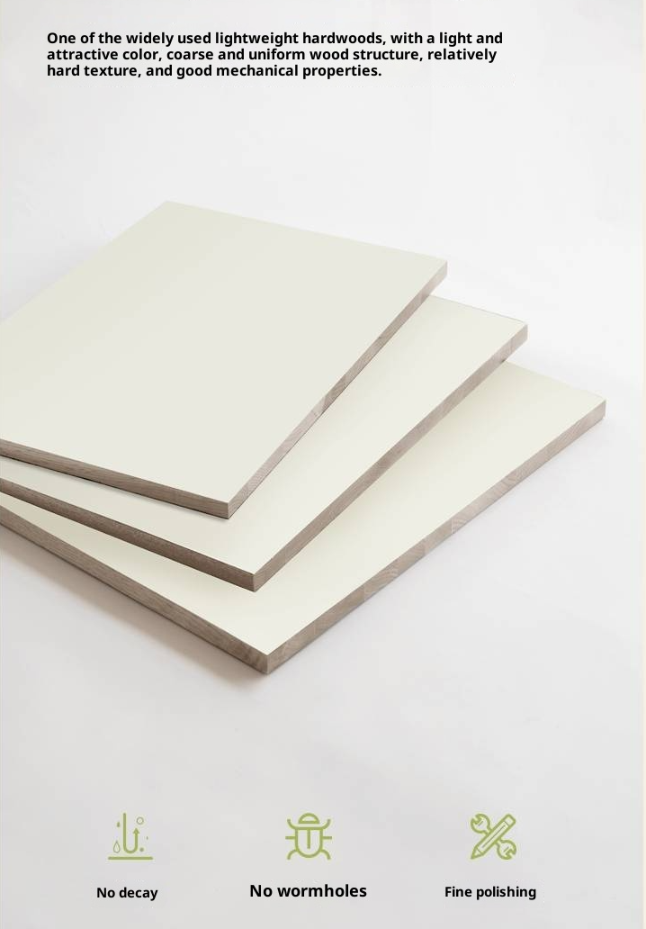 Rubberwood Solid Wood Bed Modern Minimalist Box Bed White Cream Style