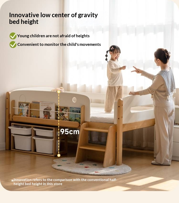 Beech Solid Wood Children's Multifunctional Storage Loft Bed