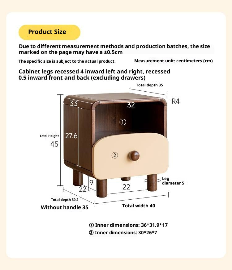 Solid Rubberwood Solid Wood Modern Children's Nightstand