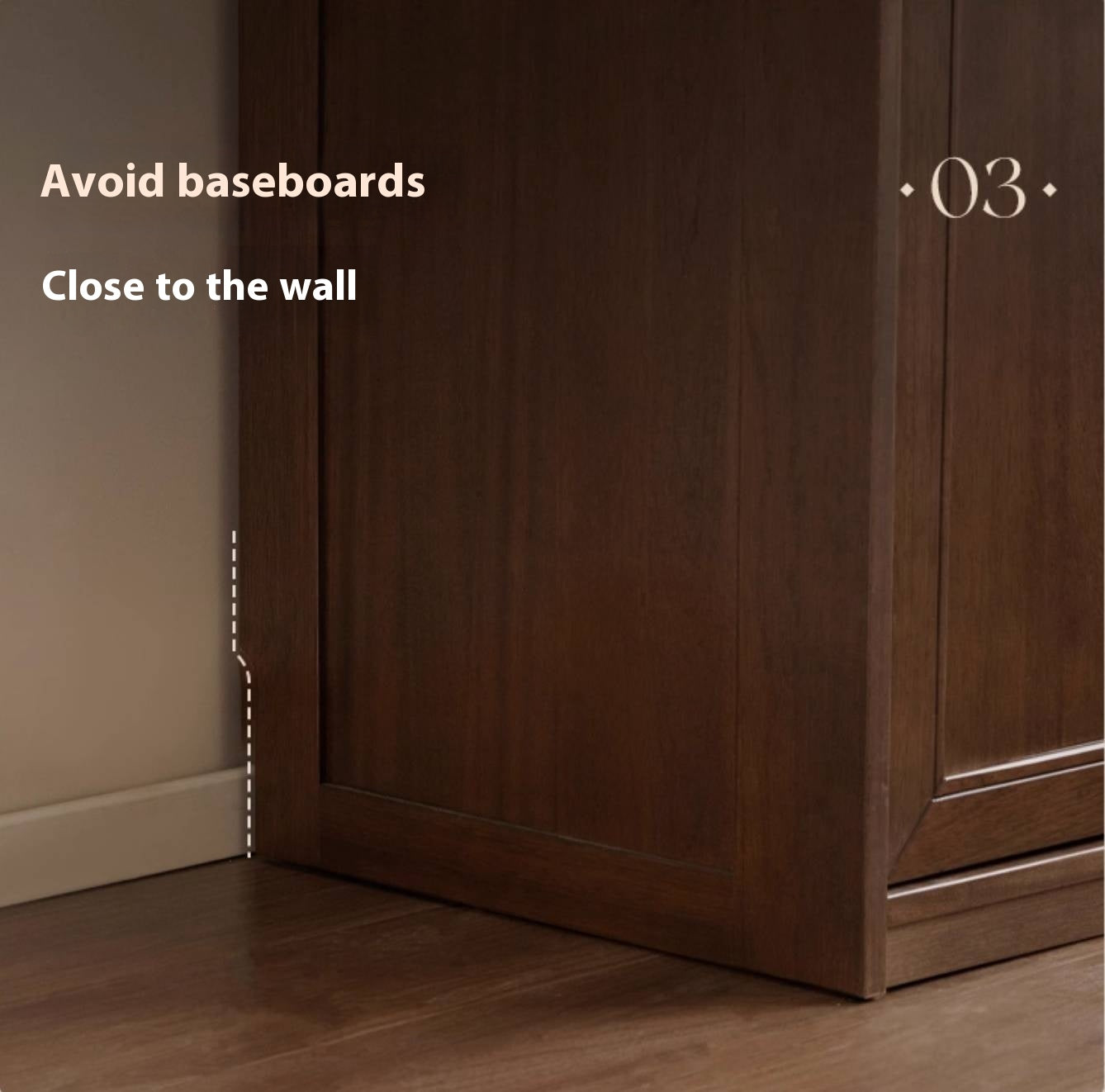 Solid Sandalwood French Retro Style Wardrobe