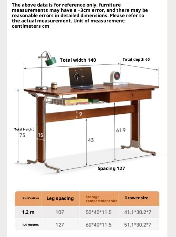 Poplar Solid Wood Bauhaus Style Office Desk