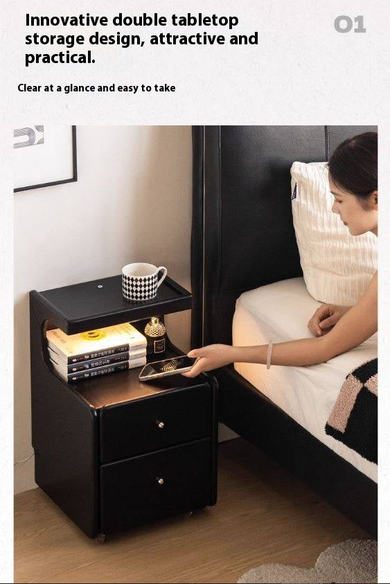 Solid RubberWood Multi Functional Nightstand.