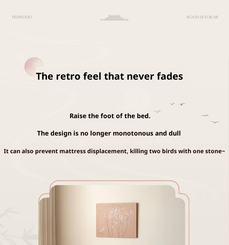 Beech Solid Wood Genuine Leather Soft Headboard Bed