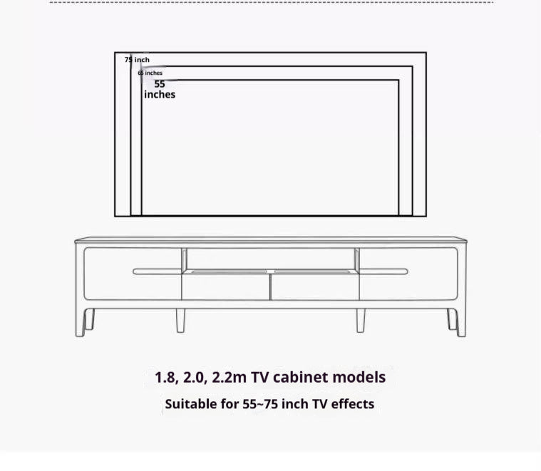 Oak, Solid Rubberwood Modern TV Stand