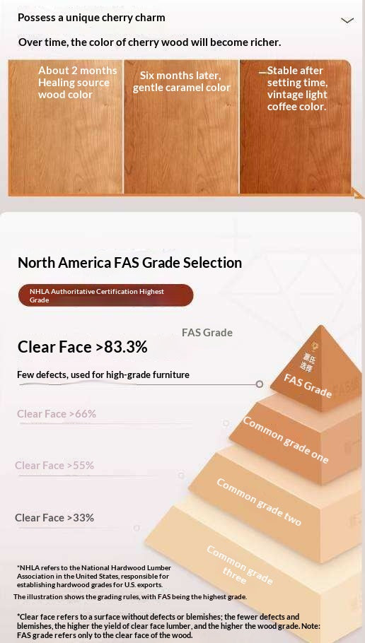 Cherry Solid Wood TV Stand with Multi-Functional Storage Modules