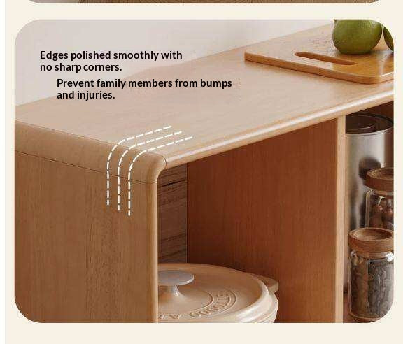 Solid Rubberwood Cream Style Modular Bookcase Cabinet
