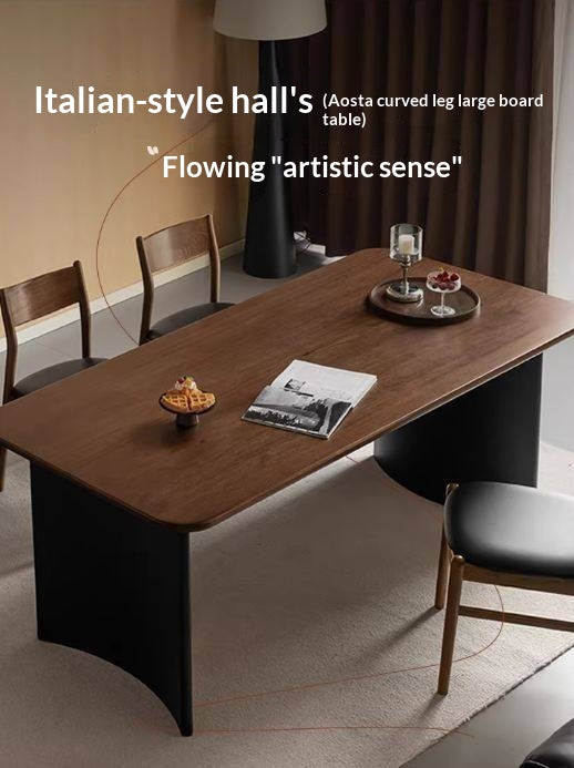 Solid Longan Hardwood Dining Table Italian Light Luxury