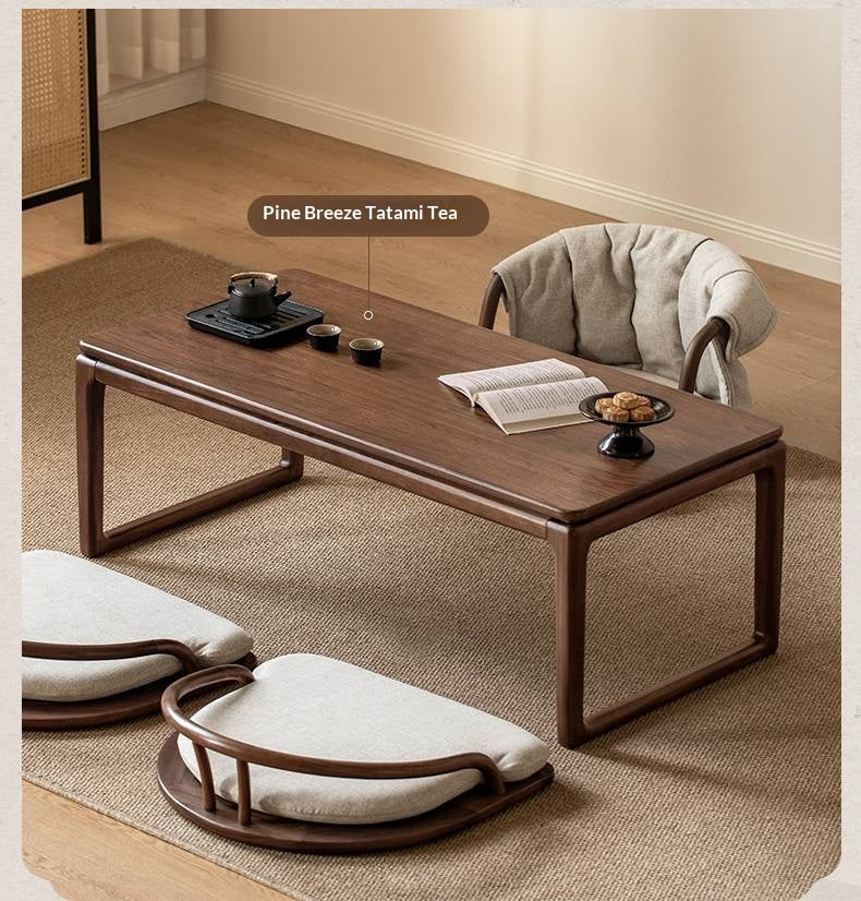 Black Walnut, Ash Solid Wood Tatami Soft Backrest Meditation Chair