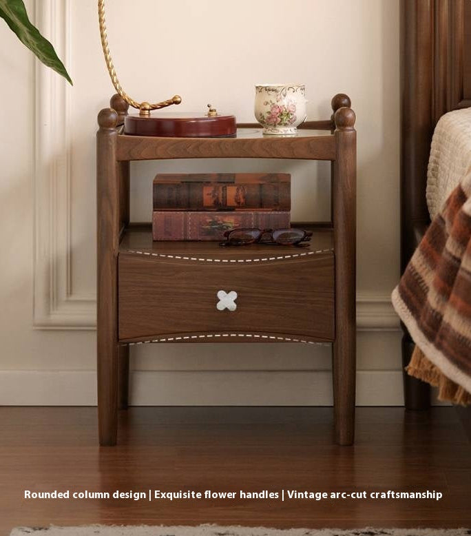Black Walnut Solid Wood Italian Light Luxury Nightstand